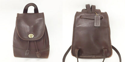 OLD COACH Leather Backpack Brown Size ONE SIZE