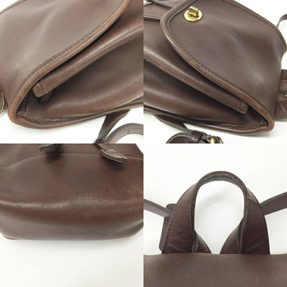 OLD COACH Leather Backpack Brown Size ONE SIZE