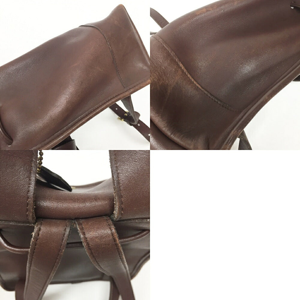 OLD COACH Leather Backpack Brown Size ONE SIZE