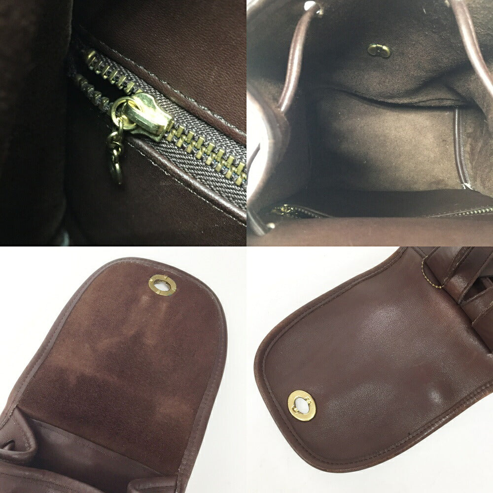 OLD COACH Leather Backpack Brown Size ONE SIZE