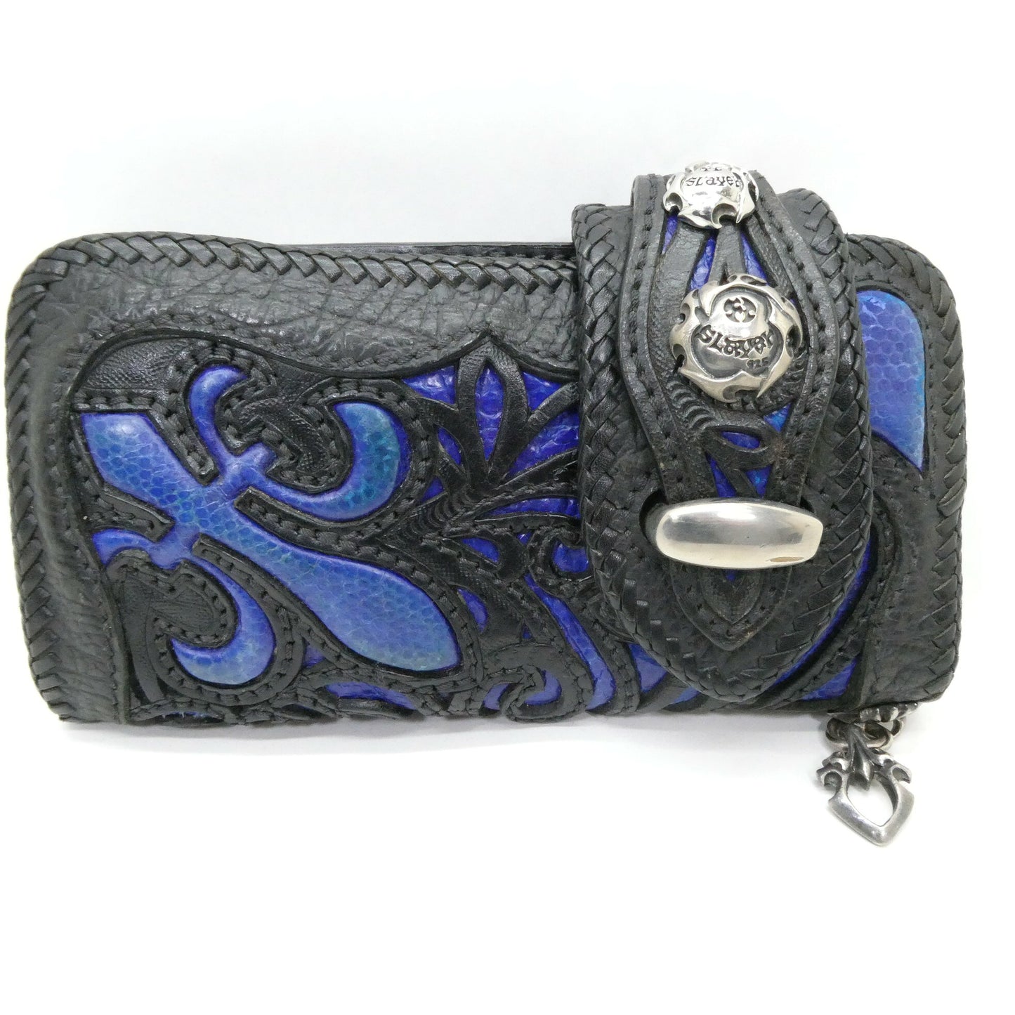 AVI SILVERS The Slayer Blue Python Long Wallet Size ONE SIZE