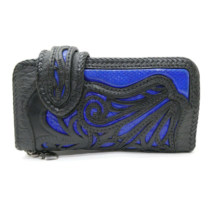AVI SILVERS The Slayer Blue Python Long Wallet Size ONE SIZE