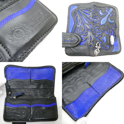 AVI SILVERS The Slayer Blue Python Long Wallet Size ONE SIZE