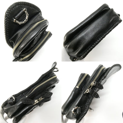 AVI SILVERS THE SLAYER Leather Crocodile Body Bag Black
