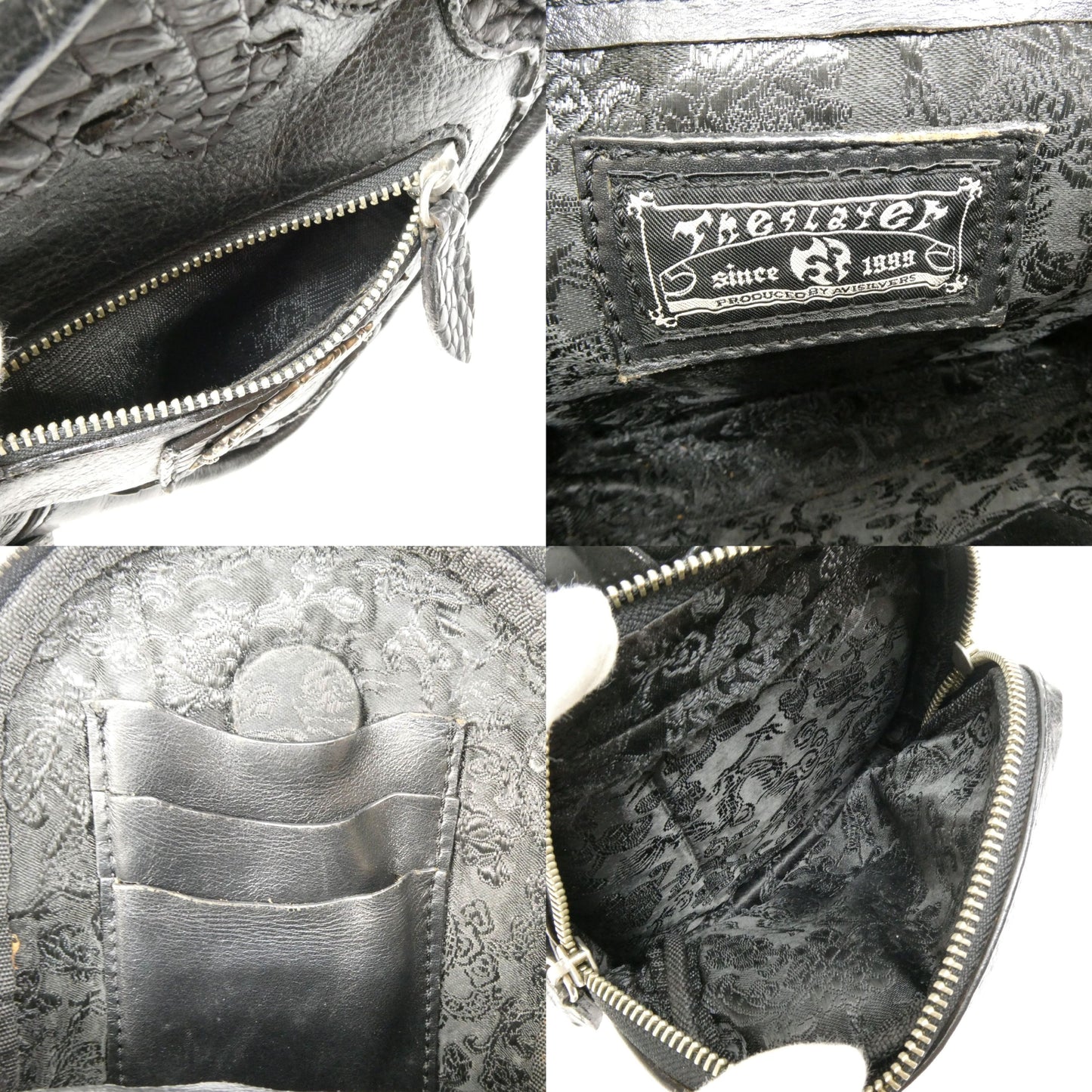 AVI SILVERS THE SLAYER Leather Crocodile Body Bag Black