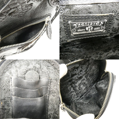 AVI SILVERS THE SLAYER Leather Crocodile Body Bag Black
