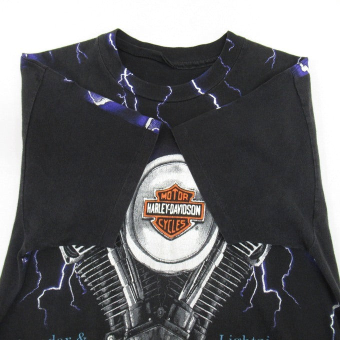 HARLEY DAVIDSON 90s Thunder & Lightning T-Shirt Size S-M
