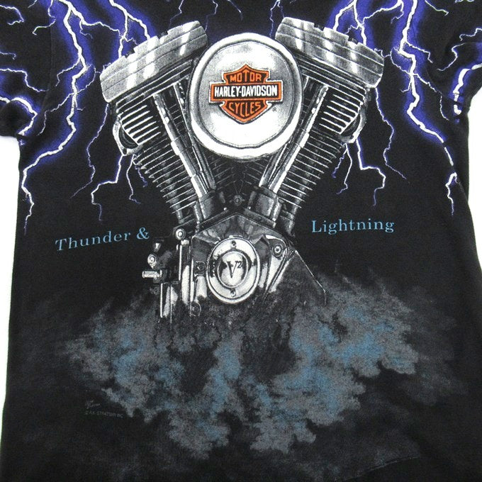 HARLEY DAVIDSON 90s Thunder & Lightning T-Shirt Size S-M