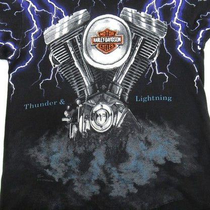HARLEY DAVIDSON 90s Thunder & Lightning T-Shirt Size S-M