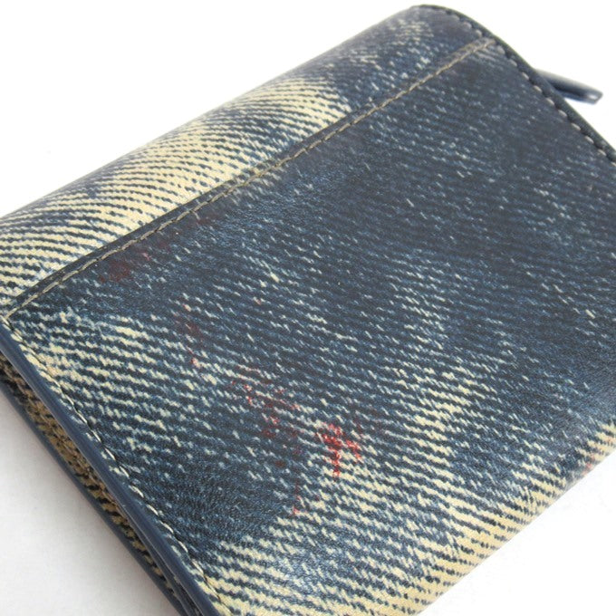 Maison Margiela Bleached Denim Print Tri-Fold Wallet