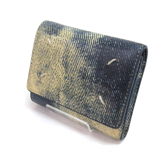 Maison Margiela Bleached Denim Print Tri-Fold Wallet