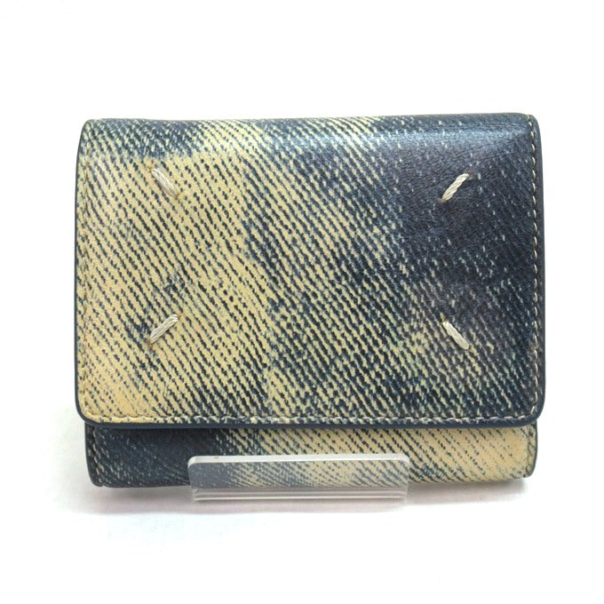 Maison Margiela Bleached Denim Print Tri-Fold Wallet