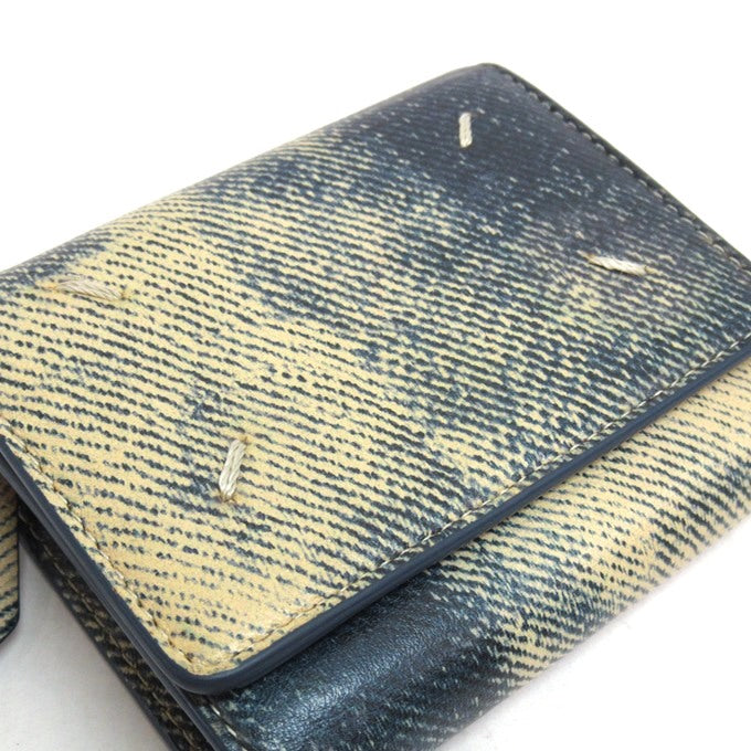 Maison Margiela Bleached Denim Print Tri-Fold Wallet