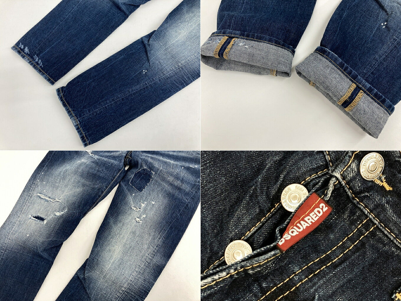 DSQUARED2 Distressed Skinny Denim Jeans Indigo Size 44