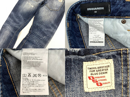 DSQUARED2 Distressed Skinny Denim Jeans Indigo Size 44
