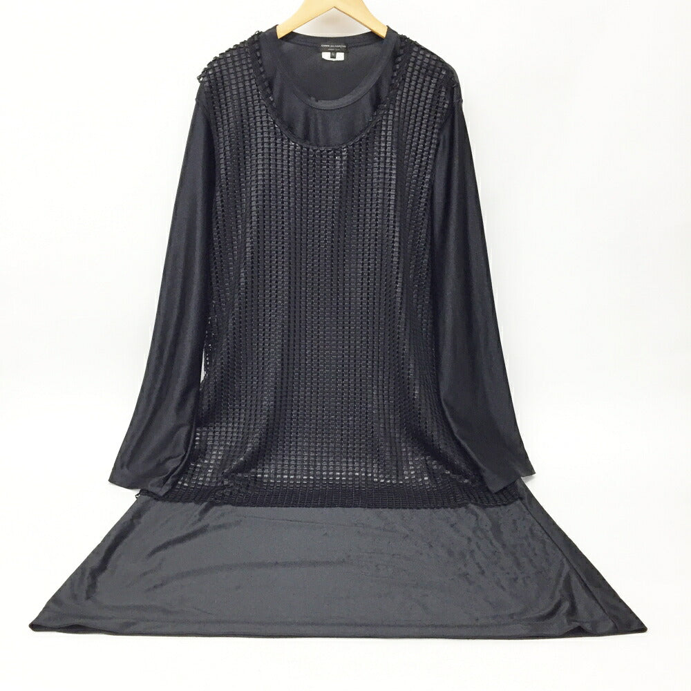 COMME des GARCONS HOMME PLUS Mesh Long Top Black Size L