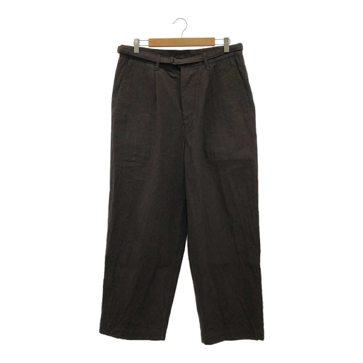 blurhms Linen Cotton Belted Wide Trousers Dark Brown Size 3