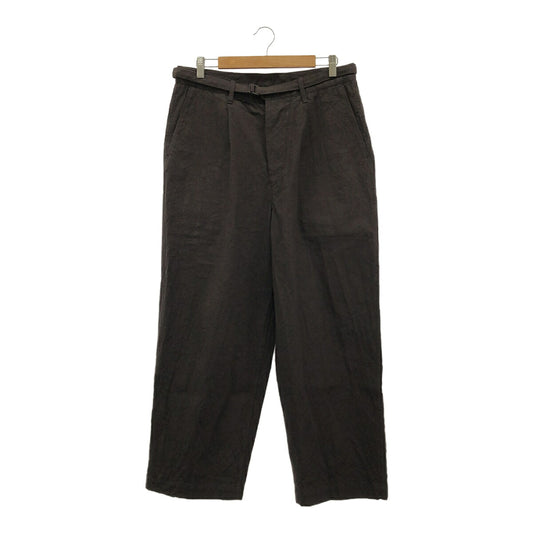 blurhms Linen Cotton Belted Wide Trousers Dark Brown Size 3