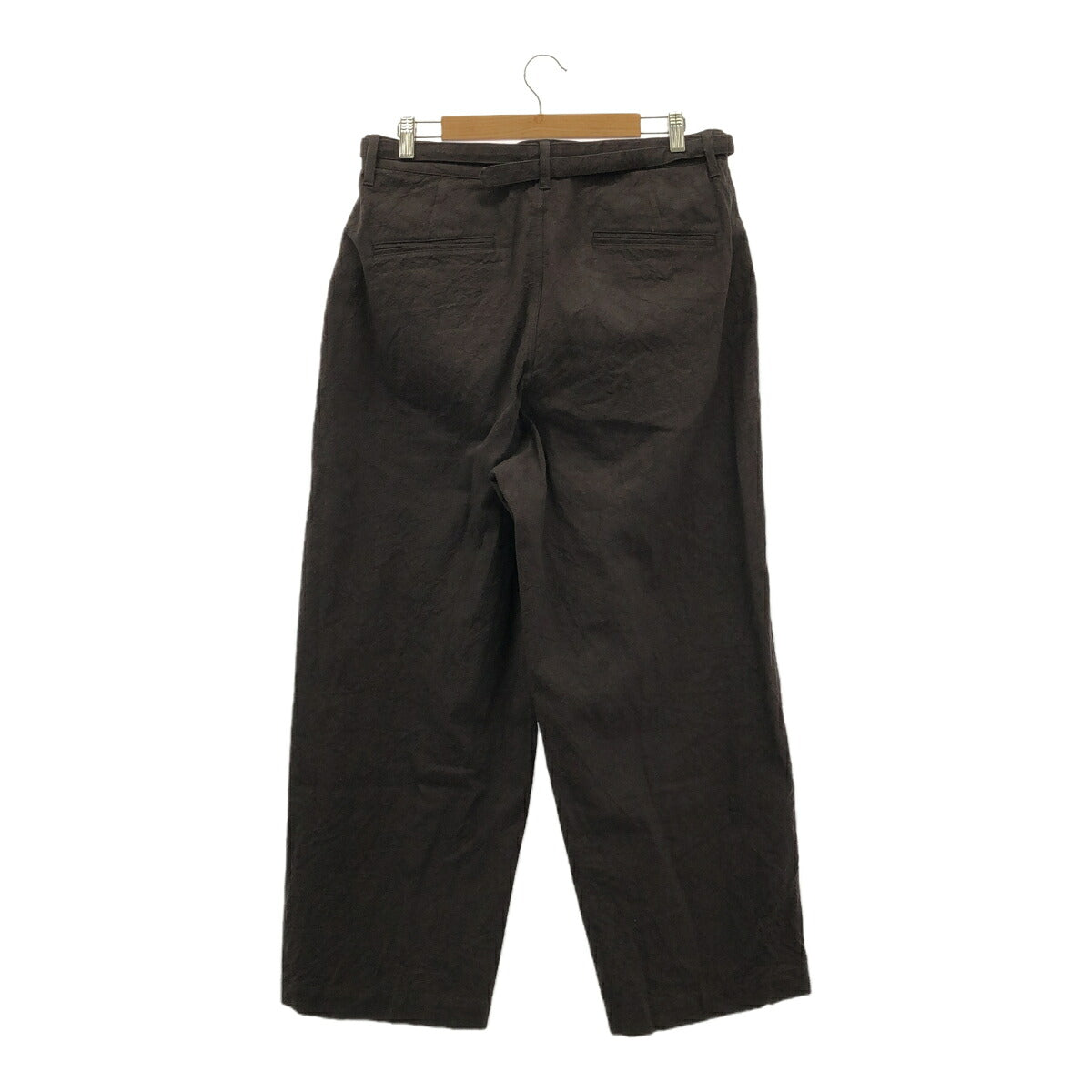 blurhms Linen Cotton Belted Wide Trousers Dark Brown Size 3