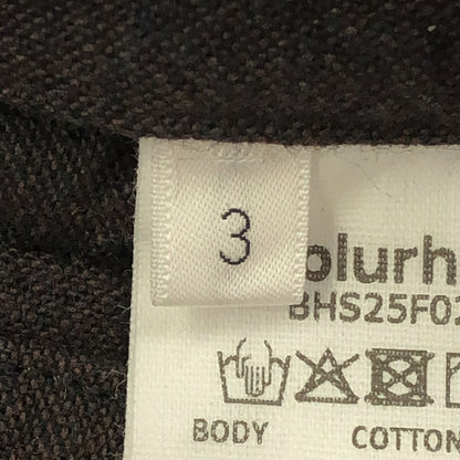 blurhms Linen Cotton Belted Wide Trousers Dark Brown Size 3