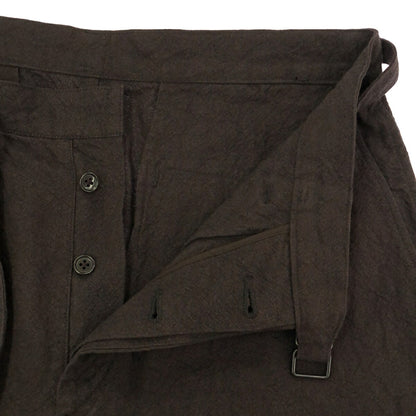 blurhms Linen Cotton Belted Wide Trousers Dark Brown Size 3