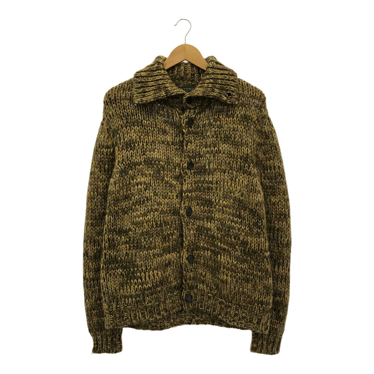 ETRO Yellow Mohair-Blend High-Neck Cardigan Size L