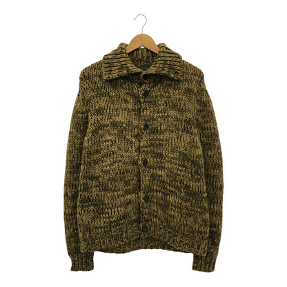 ETRO Yellow Mohair-Blend High-Neck Cardigan Size L