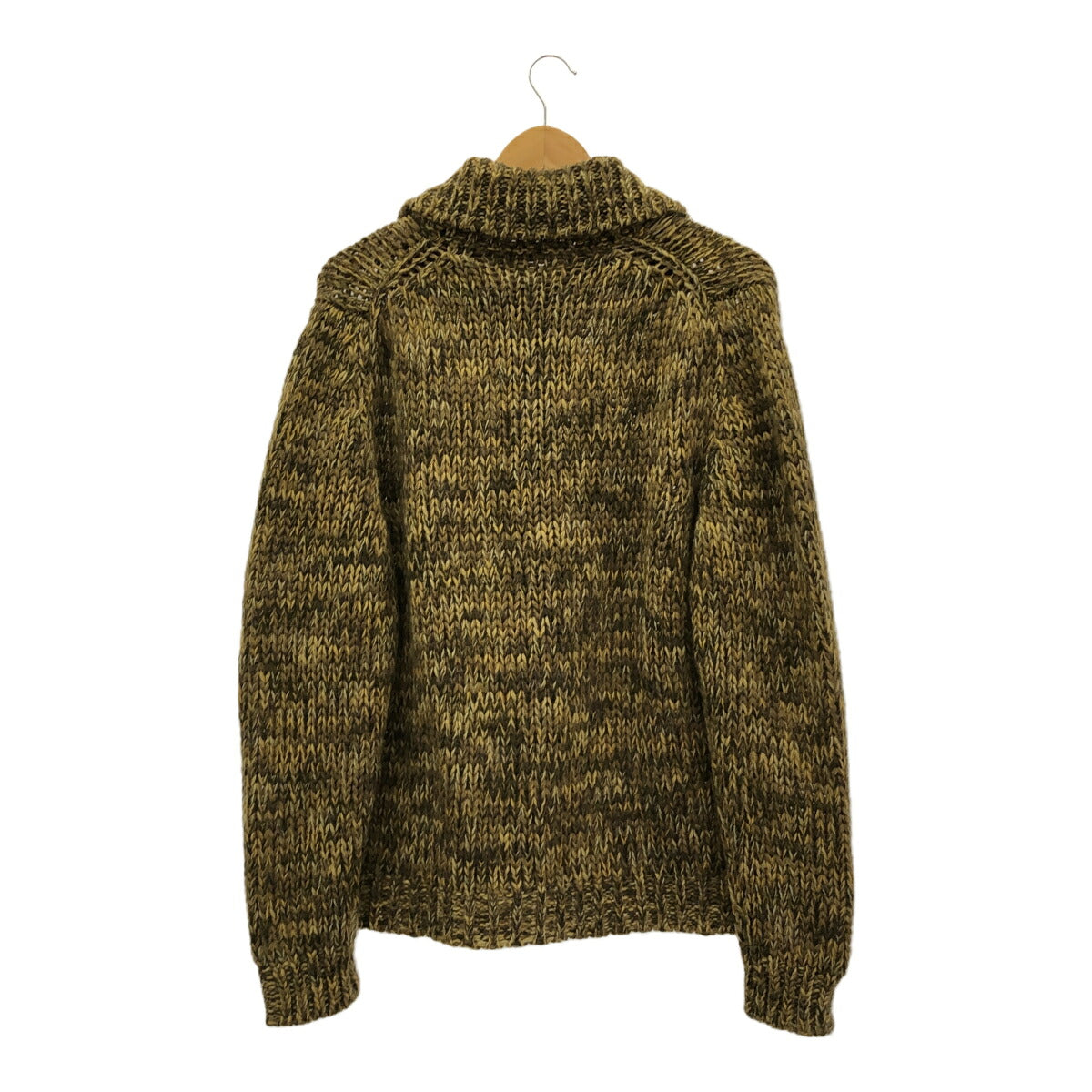 ETRO Yellow Mohair-Blend High-Neck Cardigan Size L