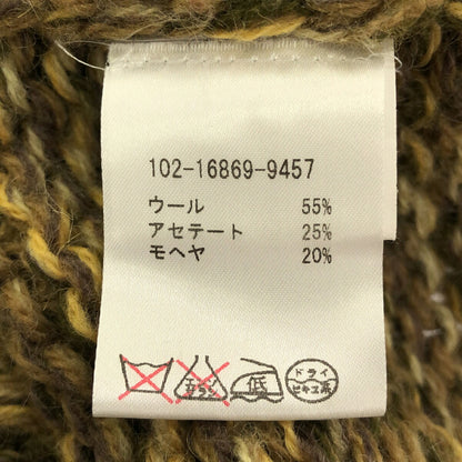 ETRO Yellow Mohair-Blend High-Neck Cardigan Size L