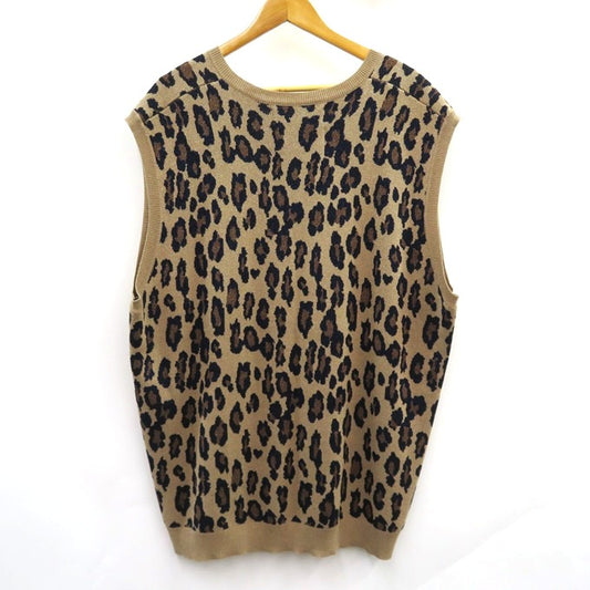 DAIRIKU 23SS Oversized Lame Knit Leopard Vest Multi Size XXL