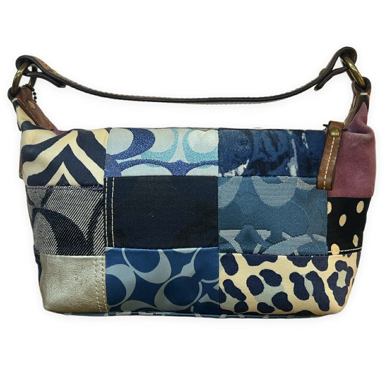 COACH Patchwork Signature Suede Mini Bag Size ONE SIZE