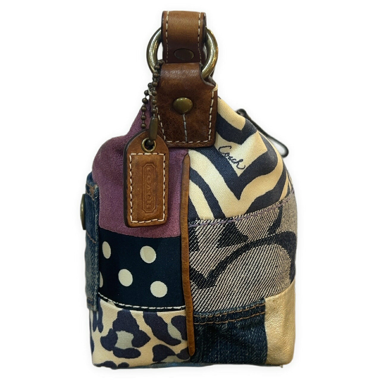 COACH Patchwork Signature Suede Mini Bag Size ONE SIZE