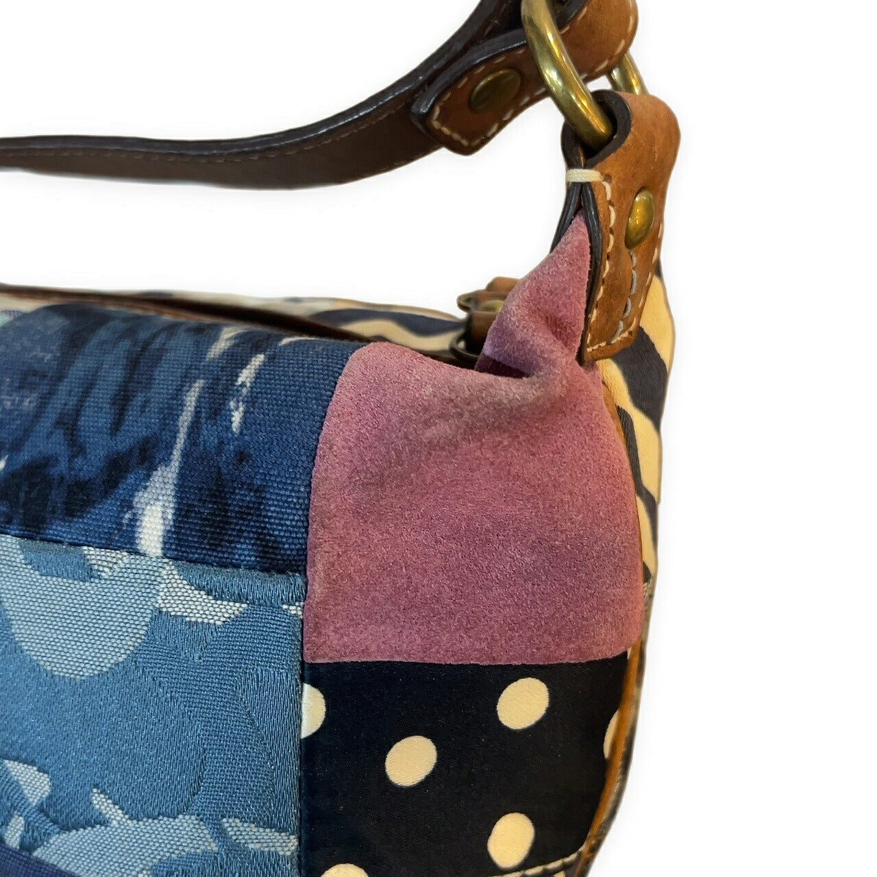 COACH Patchwork Signature Suede Mini Bag Size ONE SIZE