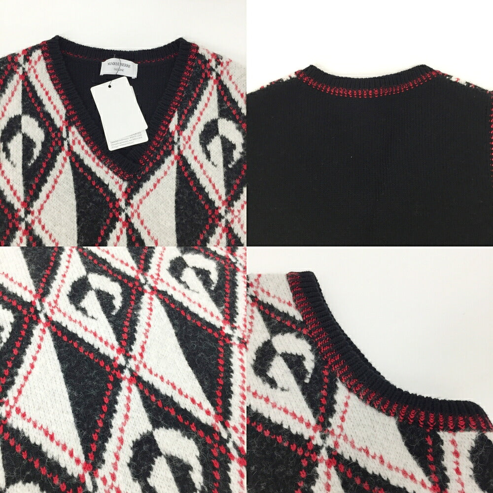 Marine Serre Knit Vest Black Red White Size S