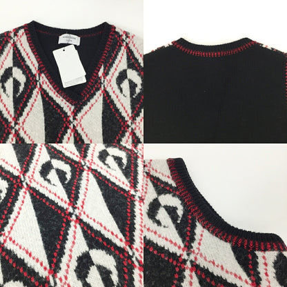 Marine Serre Knit Vest Black Red White Size S
