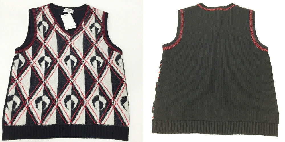 Marine Serre Knit Vest Black Red White Size S