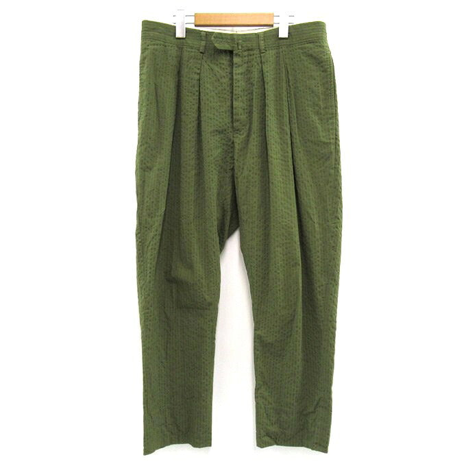 NEAT Seersucker Stripe 2-Tuck Wide Pants Olive Size 48