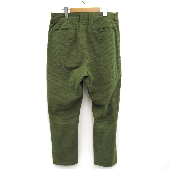 NEAT Seersucker Stripe 2-Tuck Wide Pants Olive Size 48
