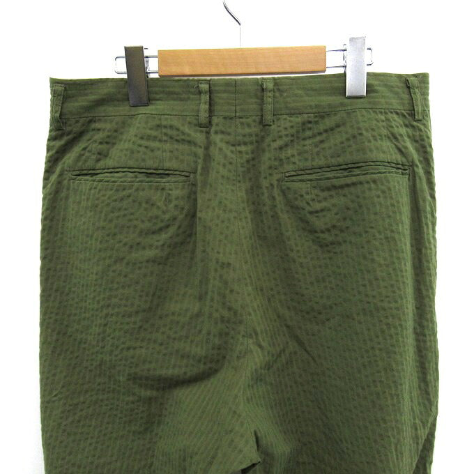 NEAT Seersucker Stripe 2-Tuck Wide Pants Olive Size 48