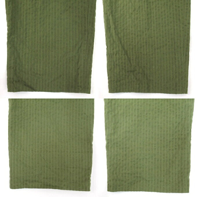 NEAT Seersucker Stripe 2-Tuck Wide Pants Olive Size 48