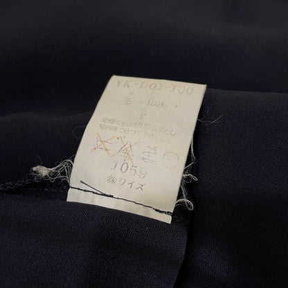 Y's 90s Archive Wool Gabardine Back Pleat Maxi Dress Navy Free Size