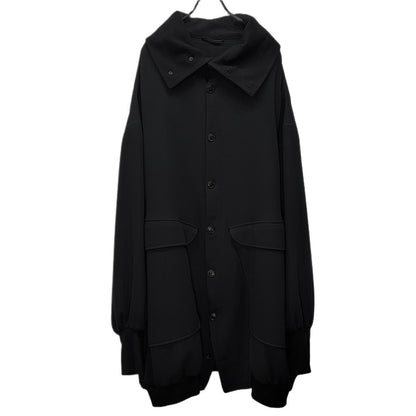 SOSNOVSKA Oversized High Neck Rib Long Coat Black Size S