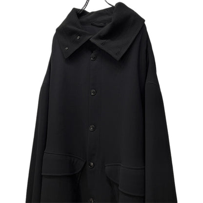 SOSNOVSKA Oversized High Neck Rib Long Coat Black Size S