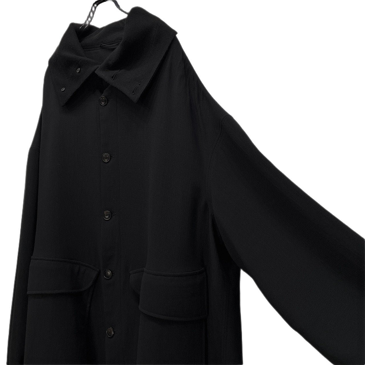 SOSNOVSKA Oversized High Neck Rib Long Coat Black Size S