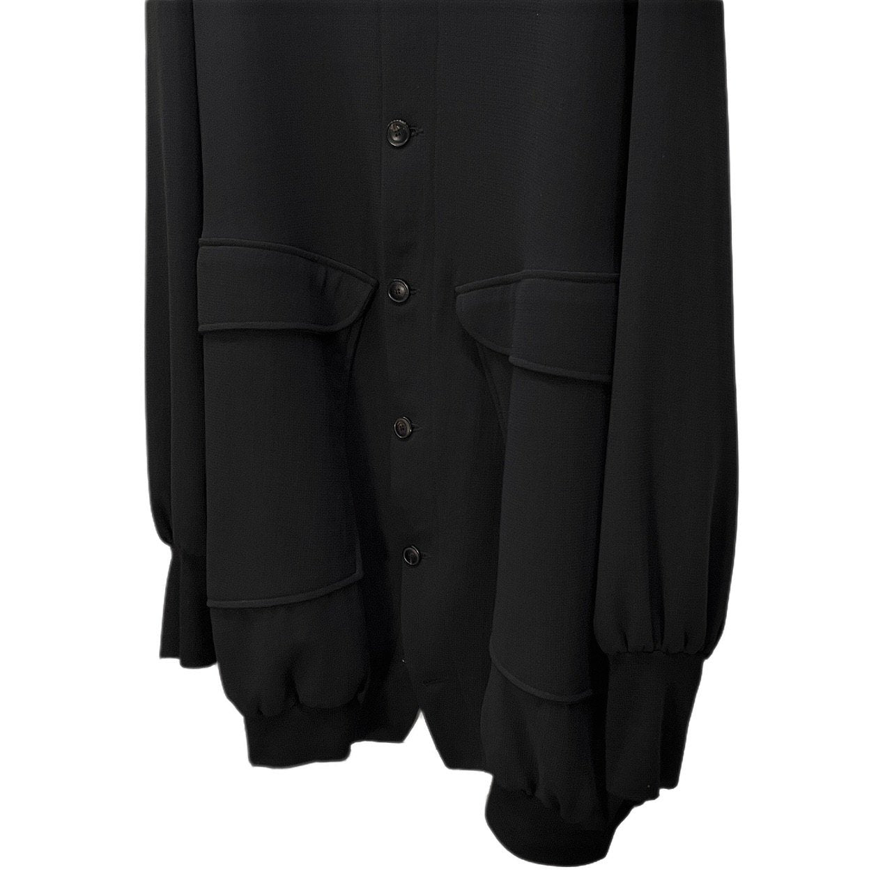 SOSNOVSKA Oversized High Neck Rib Long Coat Black Size S