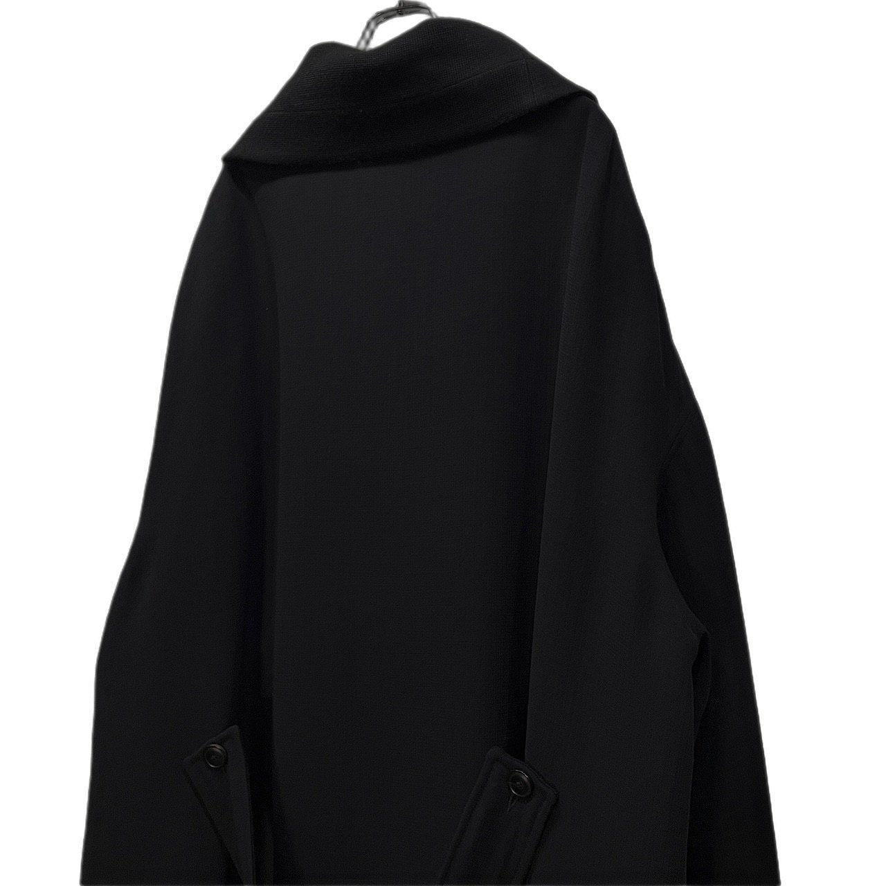 SOSNOVSKA Oversized High Neck Rib Long Coat Black Size S
