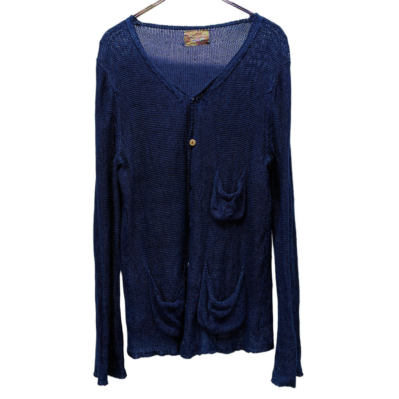 Takahiromiyashita The Soloist. Indigo Linen Cardigan Size S
