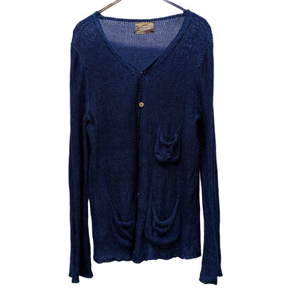 Takahiromiyashita The Soloist. Indigo Linen Cardigan Size S