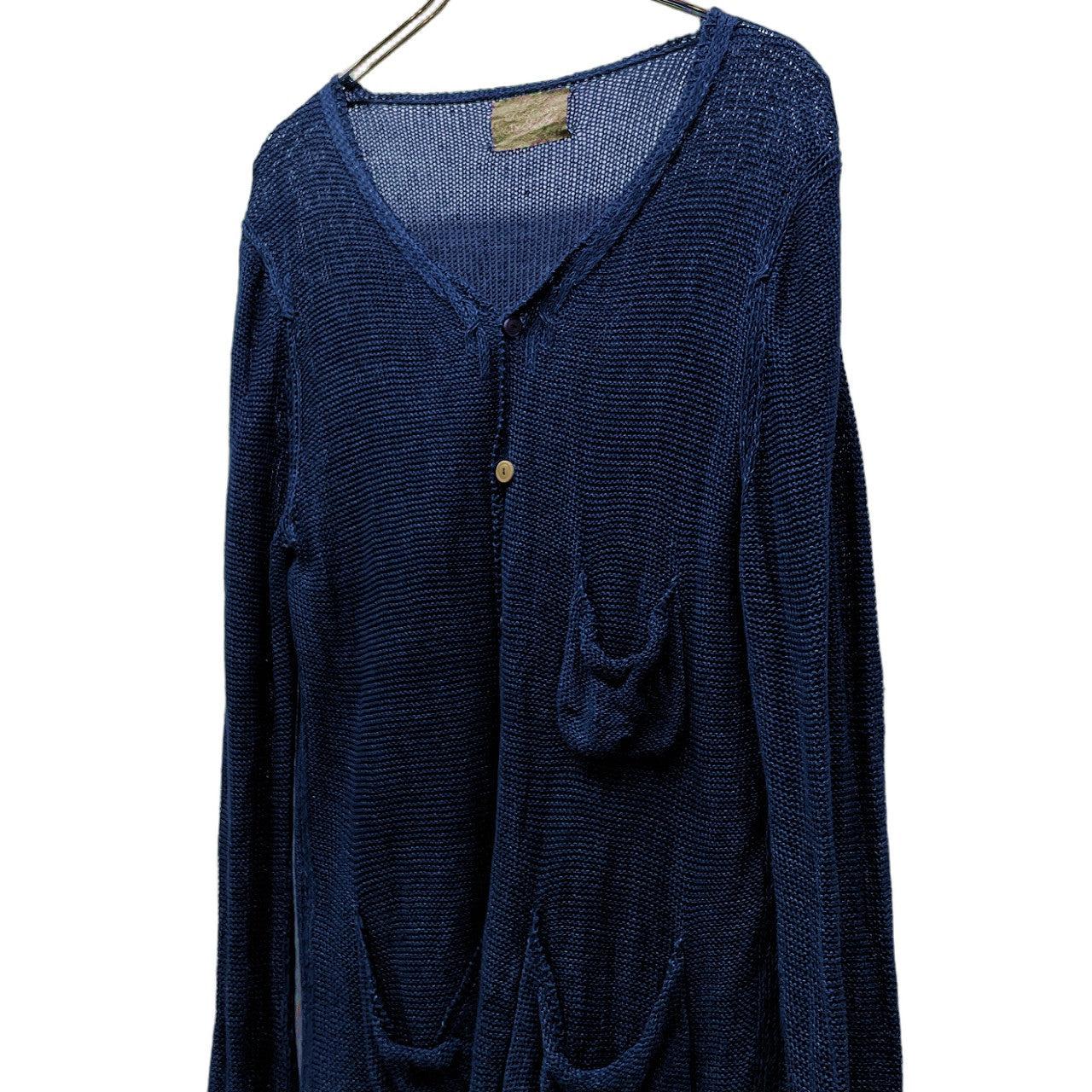 Takahiromiyashita The Soloist. Indigo Linen Cardigan Size S