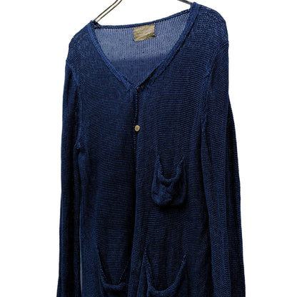 Takahiromiyashita The Soloist. Indigo Linen Cardigan Size S